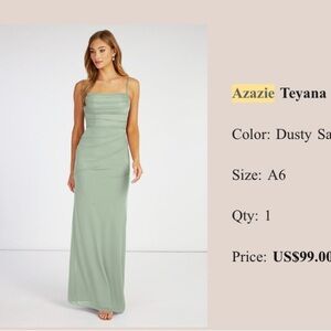 Azazie Strapless Dress in Dusty Sage